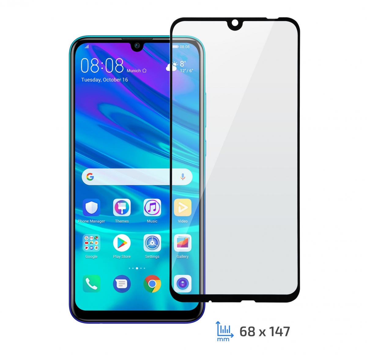 Захисне скло 2E Huawei P Smart 2019 / Huawei P Smart + 2019 2.5D Black border FG