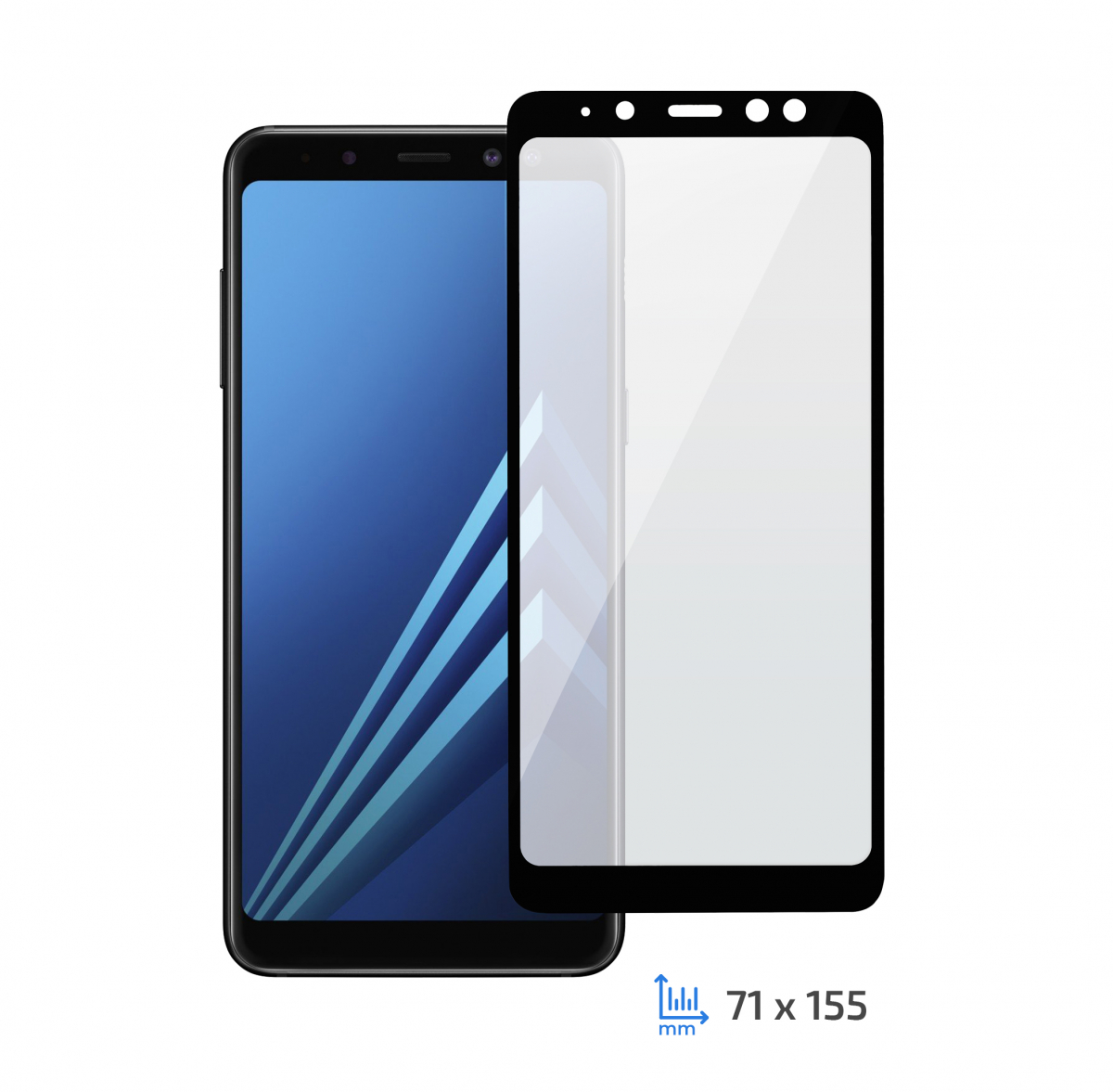 Захисне скло 2E Samsung A8 + 2018 (A730) 2.5D Black border FG
