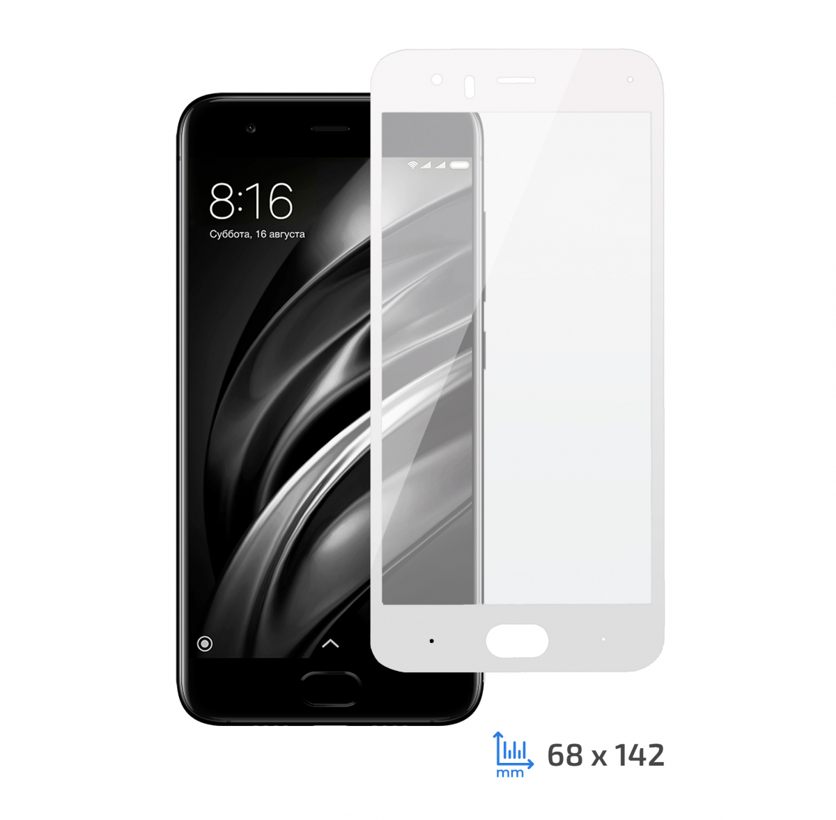 Защитное стекло 2E Xiaomi Mi 6 3D White border FG