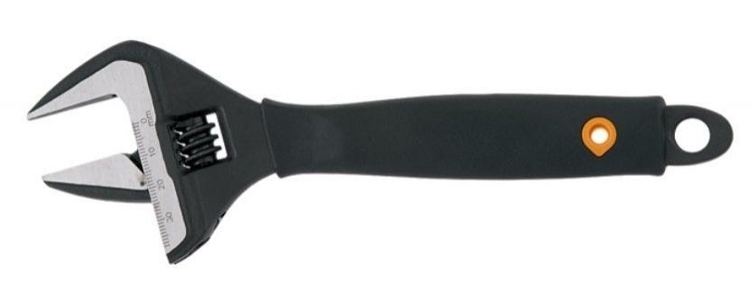Ключ NEO разводной 200 мм, диапазон 0-38 мм, прорезиненная рукоятка