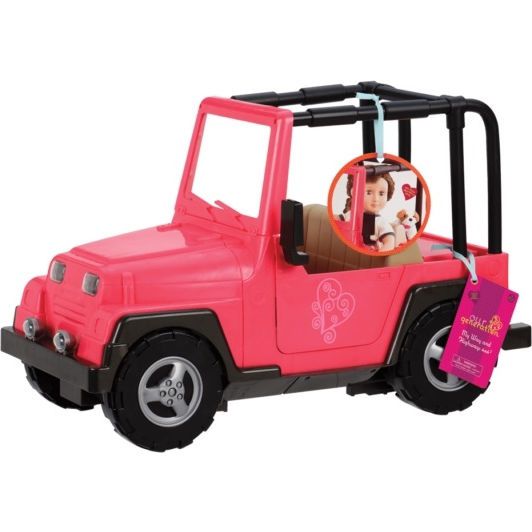 Транспорт для ляльок Рожевий джип з чорною рамкою BD37277Z Our Generation